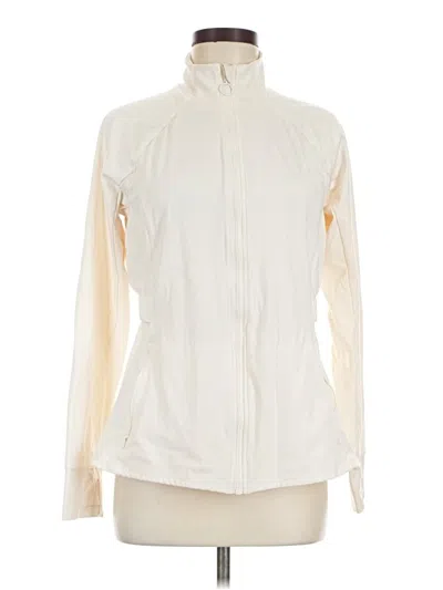 Pre-owned Fabletics Track Jacket In Ivory