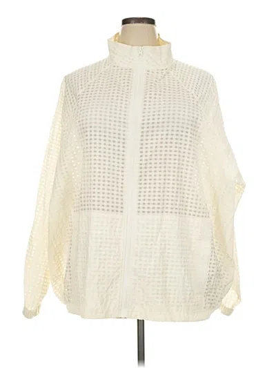 Pre-owned Fabletics Track Jacket In Ivory