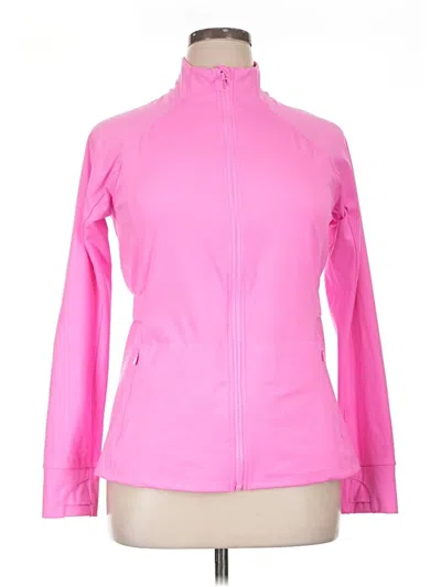 Pre-owned Fabletics Track Jacket In Pink