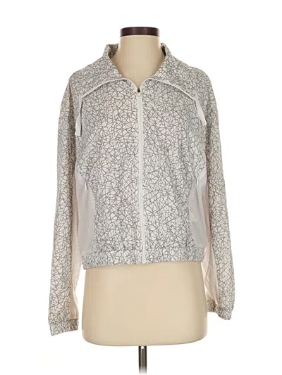 Pre-owned Fabletics Track Jacket In Silver