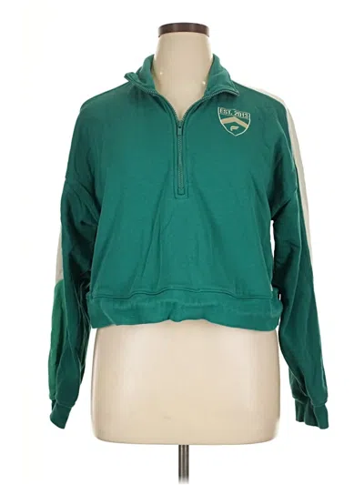Pre-owned Fabletics Track Jacket In Teal