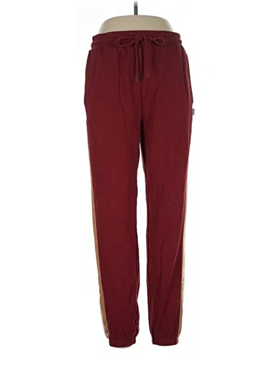 Pre-owned Fabletics Track Pants In Burgundy