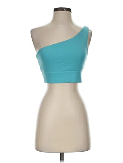 Pre-owned Fabletics Tube Top Teal One Shoulder Neckline Tops