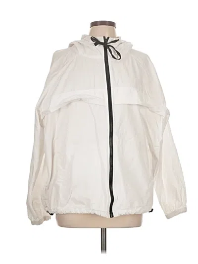 Pre-owned Fabletics Windbreaker Jacket In White