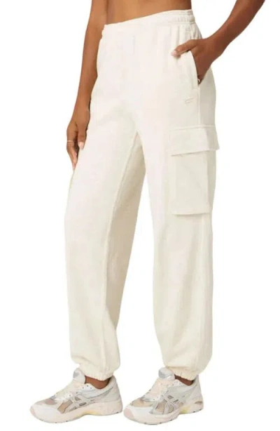 Fabletics Year Round Terry Cargo Jogger In White