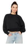 Fabletics Year Round Terry Crew Neck Sweatshirt In Black