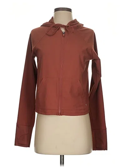 Pre-owned Fabletics Zip Up Hoodie In Brown