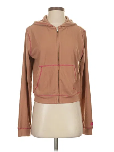 Pre-owned Fabletics Zip Up Hoodie In Brown
