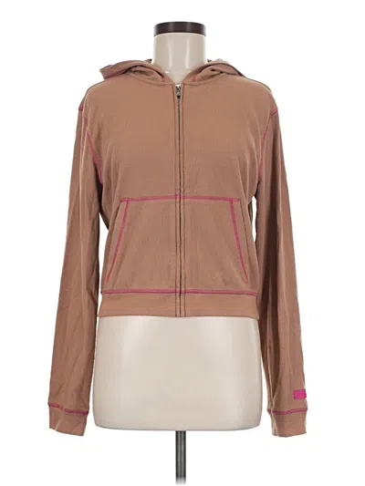Pre-owned Fabletics Zip Up Hoodie In Brown
