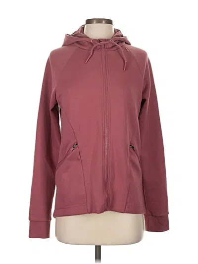 Pre-owned Fabletics Zip Up Hoodie In Burgundy