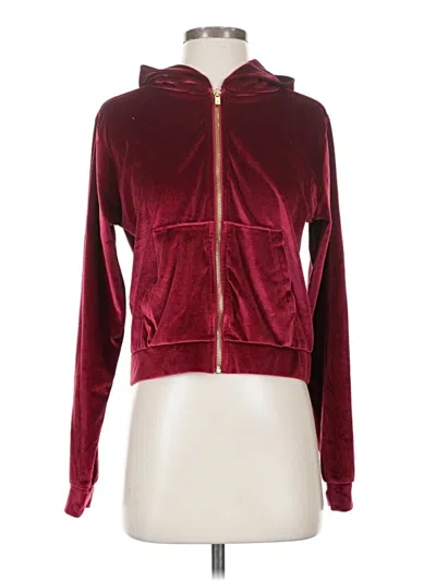 Pre-owned Fabletics Zip Up Hoodie In Burgundy