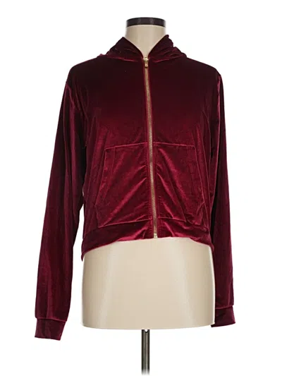 Pre-owned Fabletics Zip Up Hoodie In Burgundy