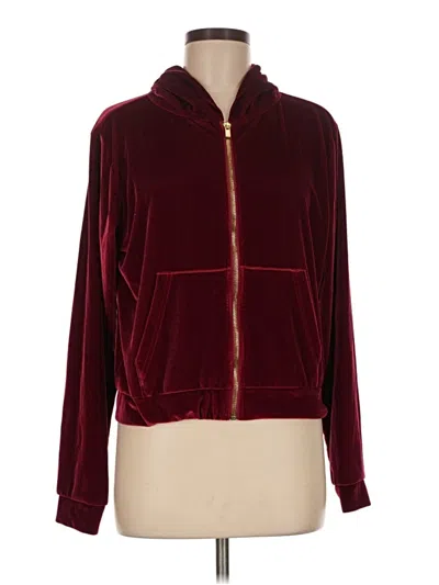 Pre-owned Fabletics Zip Up Hoodie In Burgundy