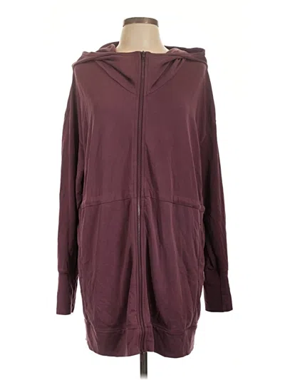 Pre-owned Fabletics Zip Up Hoodie In Burgundy