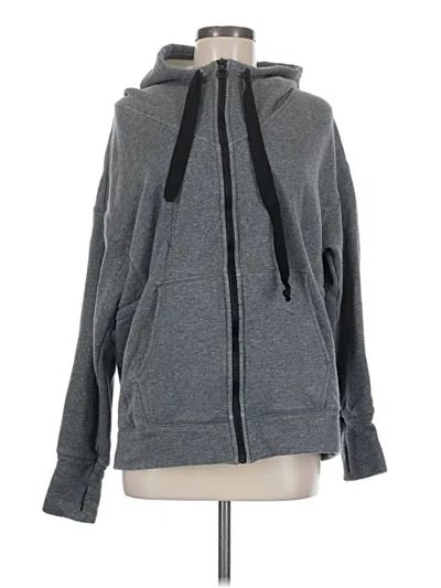 Pre-owned Fabletics Zip Up Hoodie In Gray