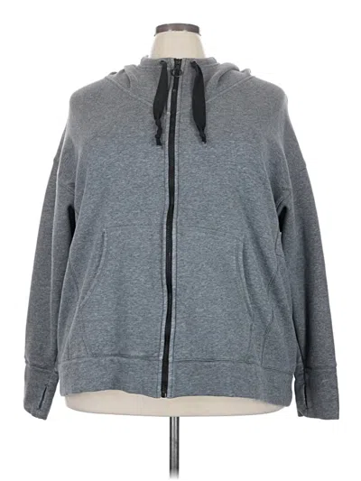 Pre-owned Fabletics Zip Up Hoodie In Gray