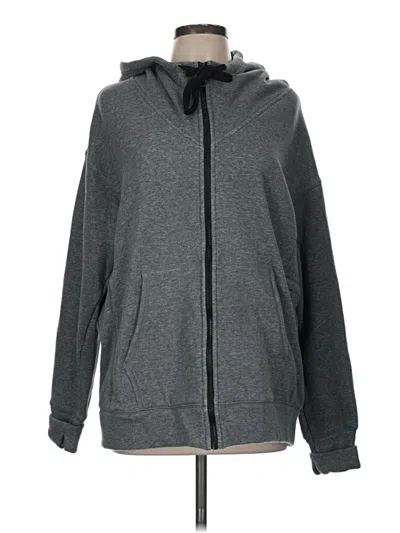Pre-owned Fabletics Zip Up Hoodie In Gray