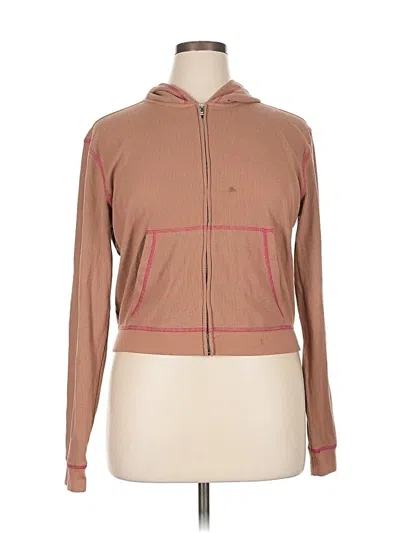 Pre-owned Fabletics Zip Up Hoodie In Tan