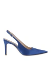 Fabrica Veneta Woman Pumps Bright Blue Size 8 Textile Fibers In Blue