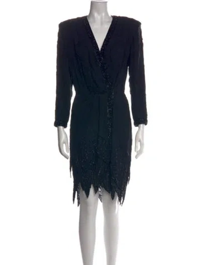 Pre-owned Fabrice New York Graphic Print Mini Dress In Black