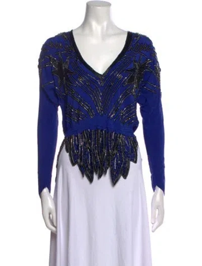 Pre-owned Fabrice New York Vintage 1980's Blouse In Blue