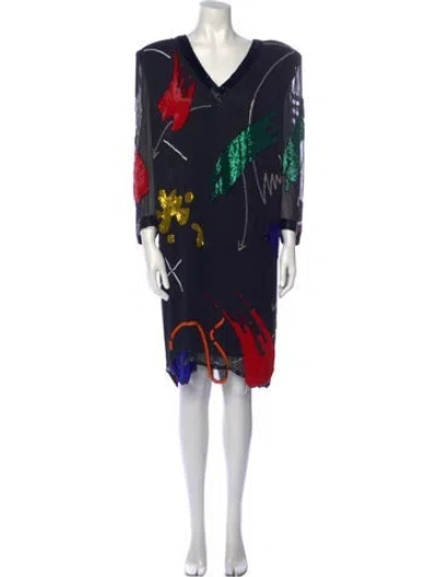 Pre-owned Fabrice New York Vintage Knee-length Dress In Black