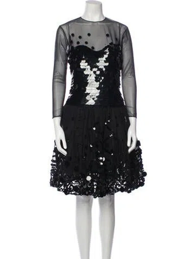 Pre-owned Fabrice New York Vintage Knee-length Dress In Black