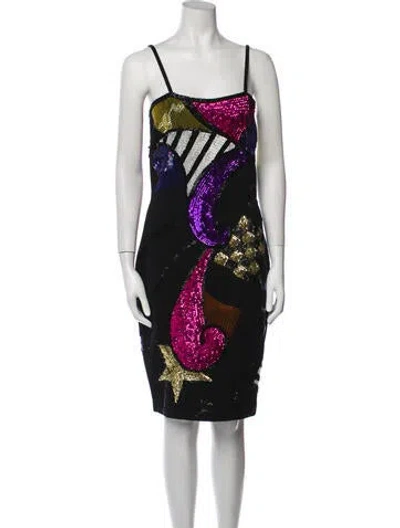 Pre-owned Fabrice New York Vintage Knee-length Dress In Black