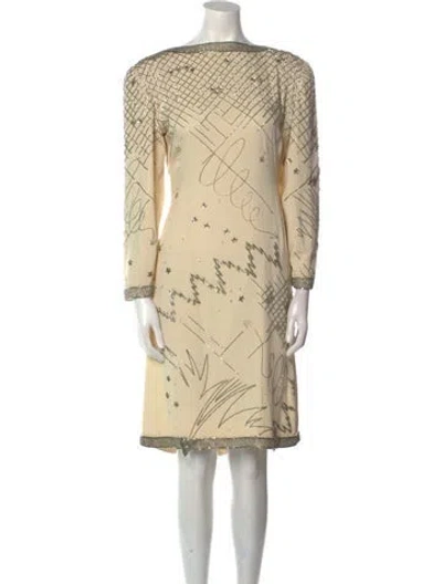 Pre-owned Fabrice New York Vintage Knee-length Dress In Neutral