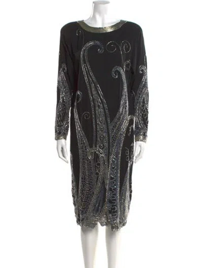 Pre-owned Fabrice New York Vintage Midi Length Dress In Black