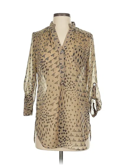 Pre-owned Fab'rik 3/4 Sleeve Blouse In Tan