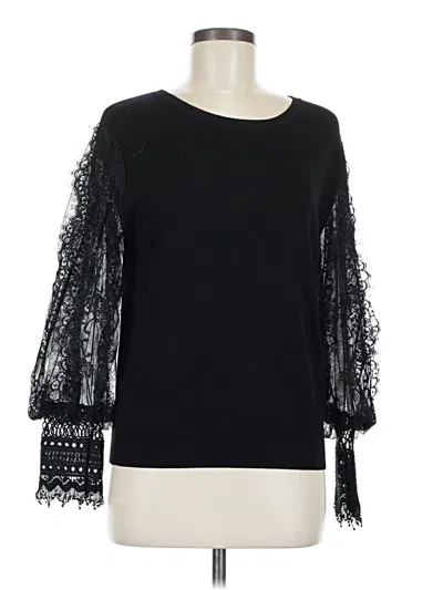 Pre-owned Fab'rik 3/4 Sleeve Top Black Boatneck Tops