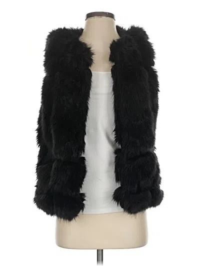 Pre-owned Fab'rik Faux Fur Vest In Black