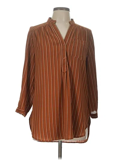 Pre-owned Fab'rik Long Sleeve Blouse In Brown