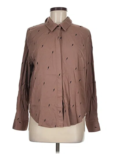 Pre-owned Fab'rik Long Sleeve Blouse In Brown