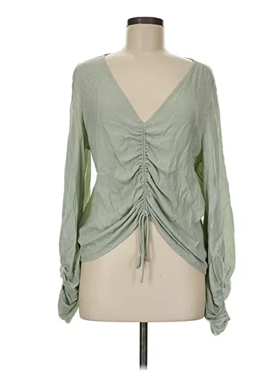Pre-owned Fab'rik Long Sleeve Blouse In Green