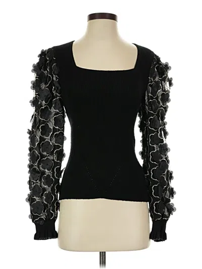 Pre-owned Fab'rik Long Sleeve Top Black Sweetheart Neckline Tops