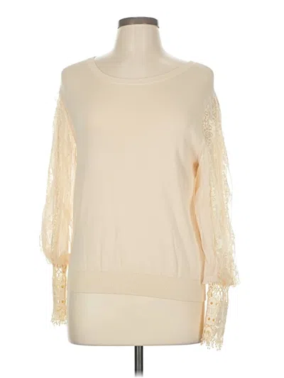 Pre-owned Fab'rik Long Sleeve Top Ivory Boatneck Tops