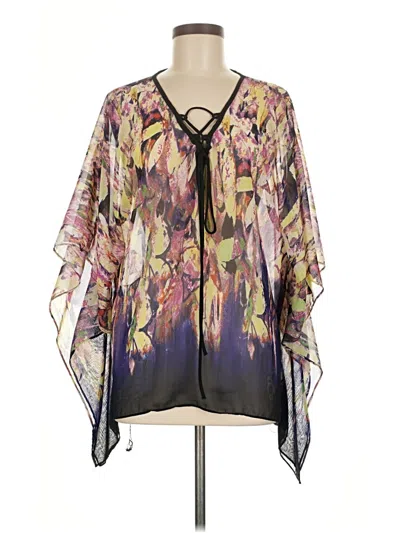 Pre-owned Fab'rik Poncho In Purple