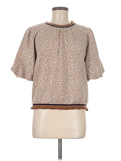Pre-owned Fab'rik Short Sleeve Blouse In Brown