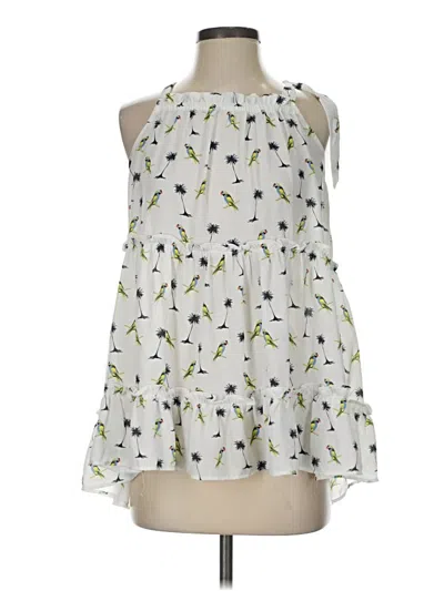 Pre-owned Fab'rik Sleeveless Blouse In White