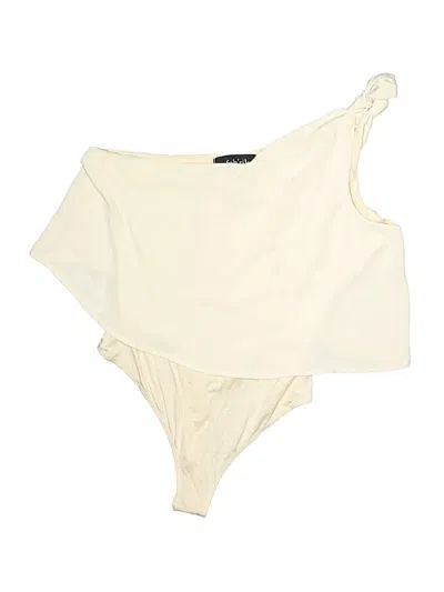 Pre-owned Fab'rik Sleeveless Top Ivory One Shoulder Neckline Tops