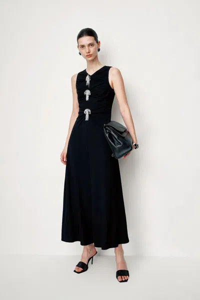 Fabrique Alisa Sleeveless Dress In Stretch Knit Jersey In Black