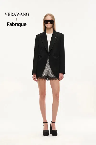 Fabrique Architect Sculpted Waist Tucks Suit Blazer In Sheep Wool In Black