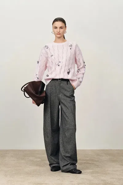 Fabrique Aria Hand Beaded Sweater In Wool-silk Blend In Multi