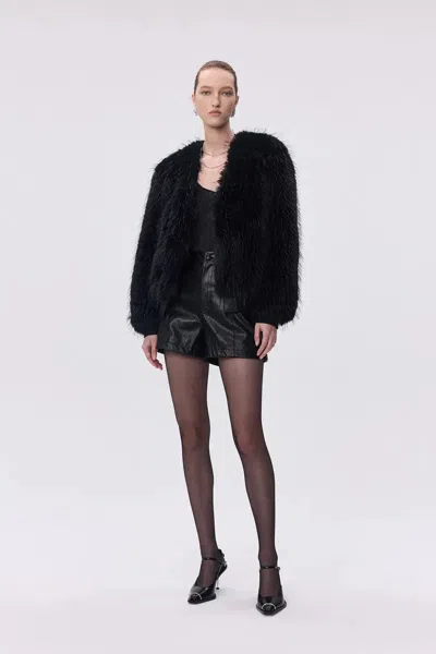 Fabrique Ariana Jacket In Premium Double Coated Faux Fur In Black
