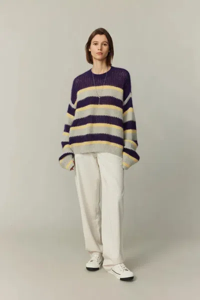 Fabrique Asa Striped Sweater In Kid Mohair Knit In Multi