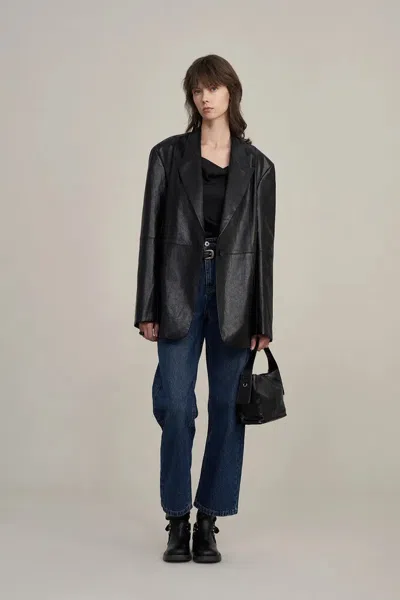 Fabrique Aspall Blazer In Vegan Leather In Black