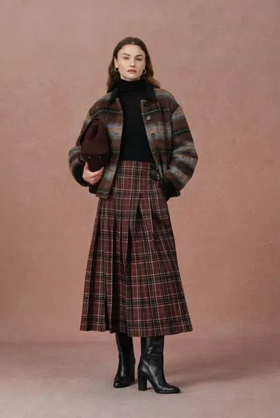 Fabrique Audrey Corduroy Plaid Jacket In Double Faced Merino Alpaca Tweed