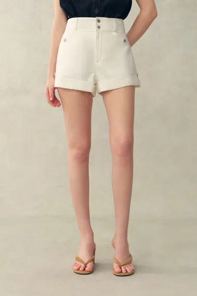 Fabrique Barney A Line Cuffed  Cargo Short In Linen Blend In Multi